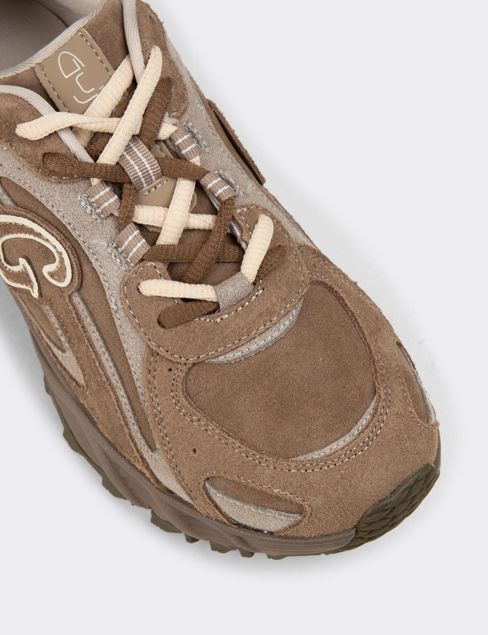 Women’s Beige Suede Leather Sneakers - 26368ZBEJZ01