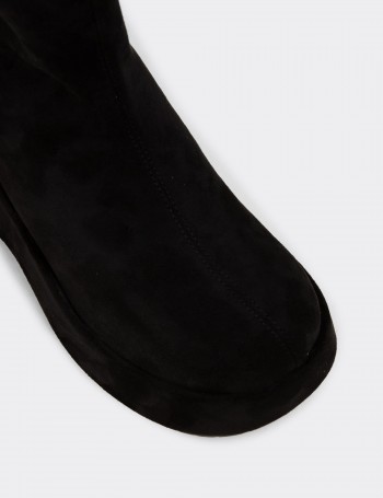 Women's Black Platform Ankle Boots - 26434ZSYHC01