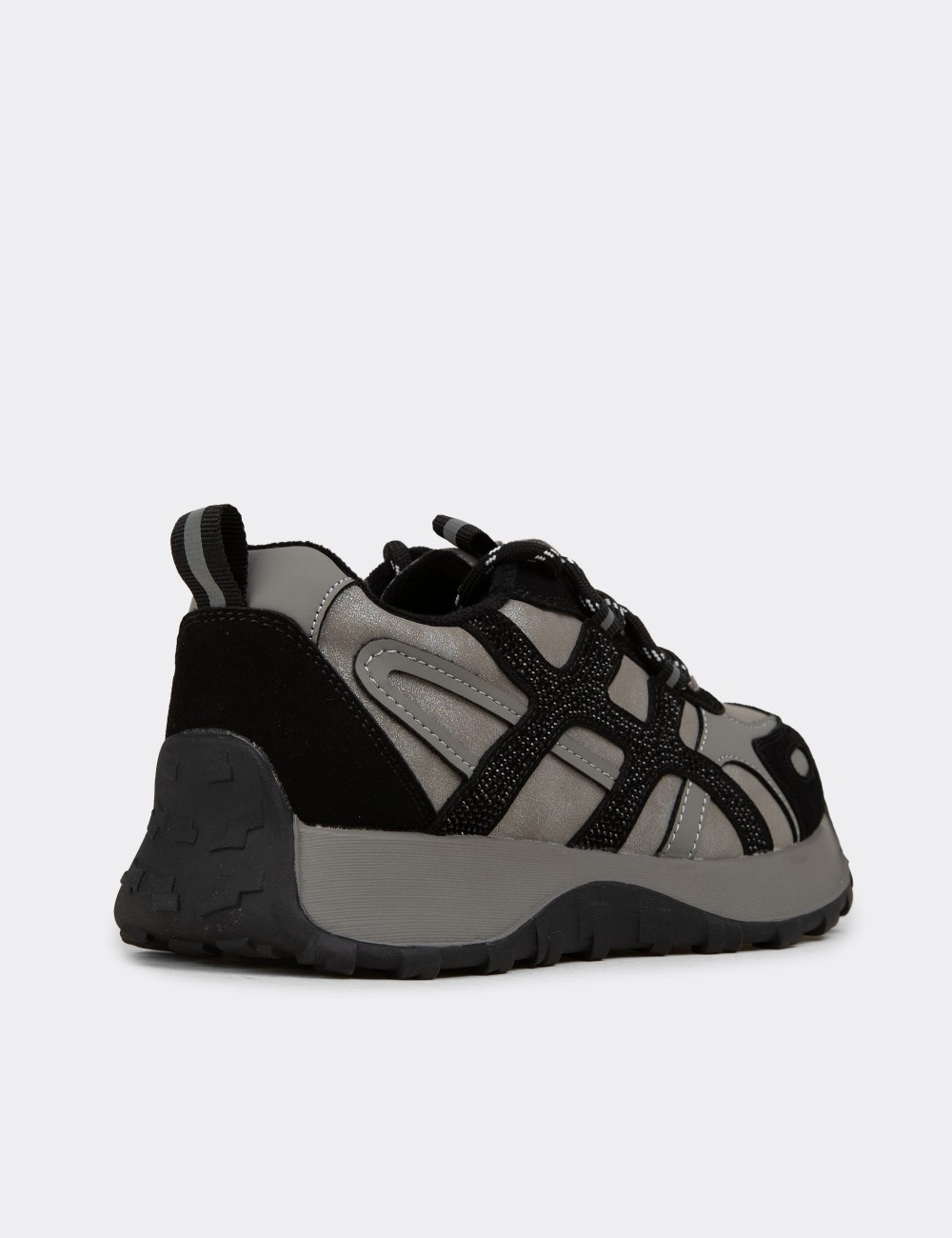 Women's Gray Sneakers - 26K31ZGRIC01