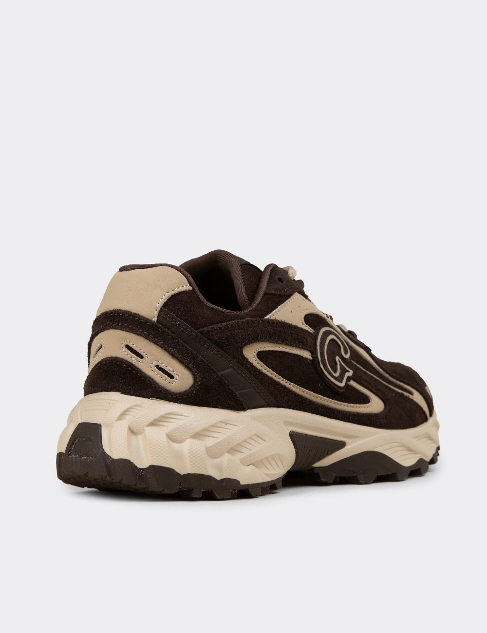 Women's Brown Suede Leather Sneakers - 26368ZKHVZ01