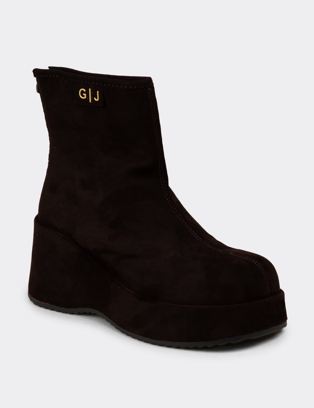 Women's Brown Platform Boots - 26434ZKHVC01