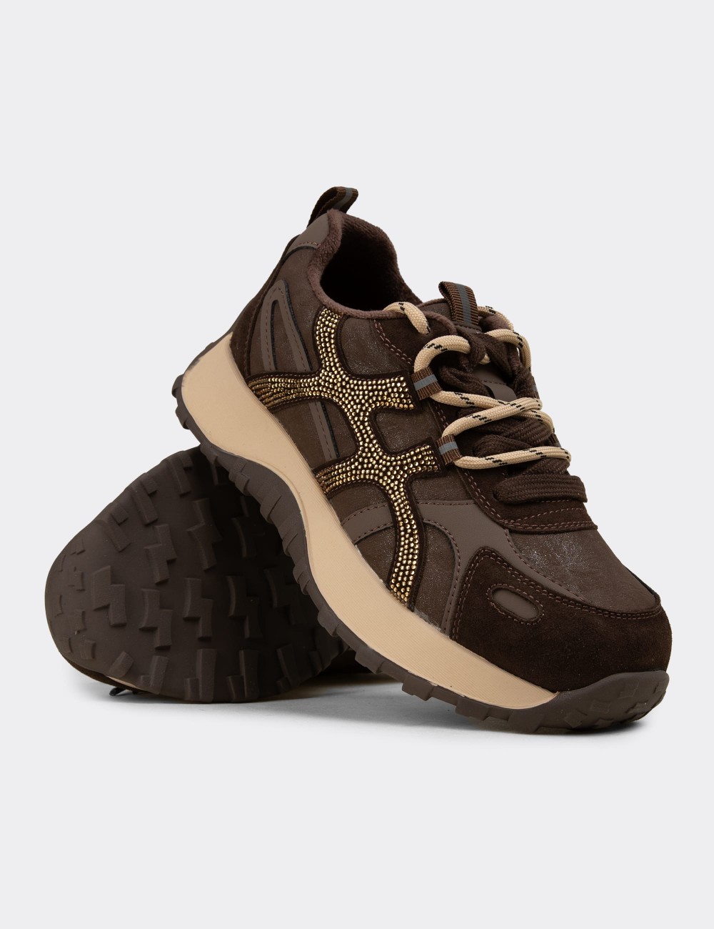 Female Brown Sneakers - 26K31ZKHVC01
