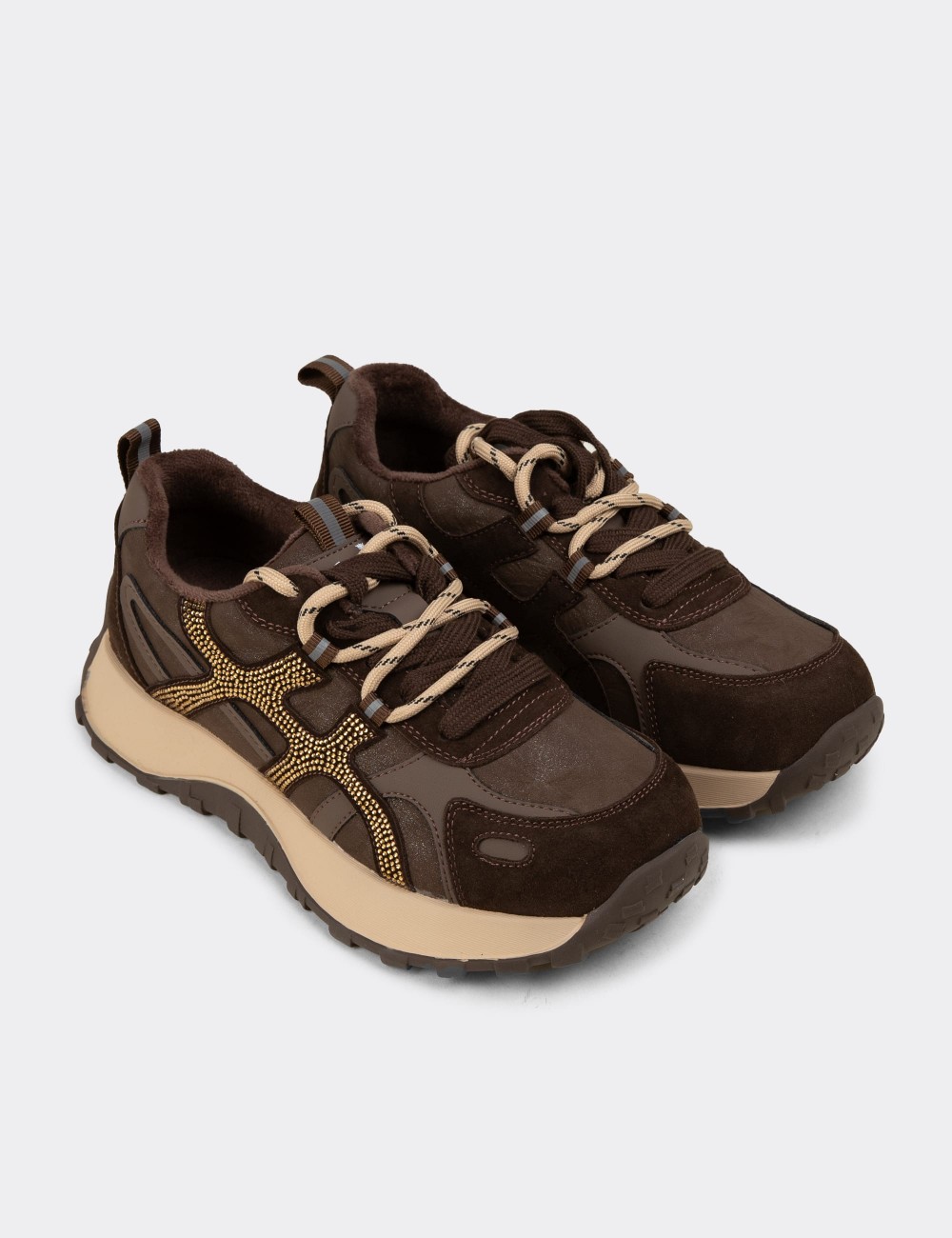 Female Brown Sneakers - 26K31ZKHVC01