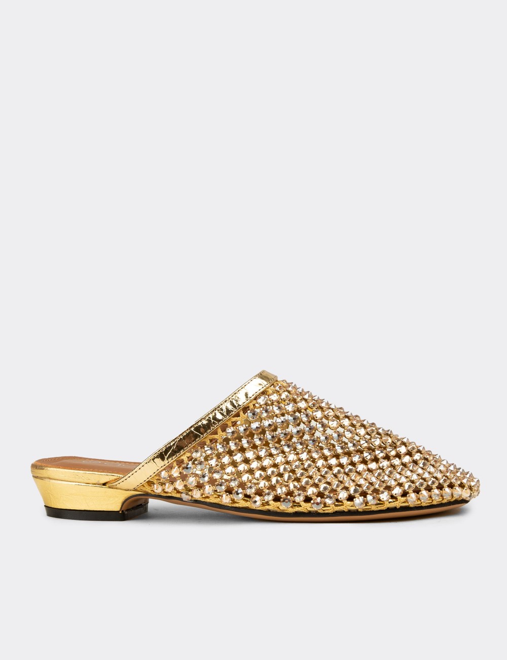 Women's Gold Mules - 26467ZALTC01
