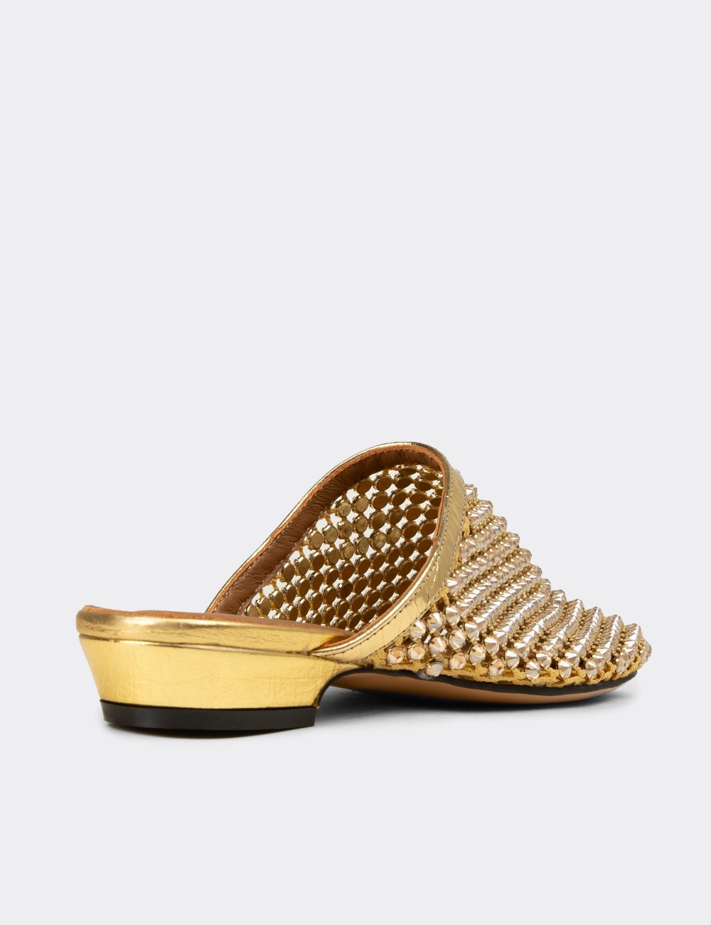 Women's Gold Mules - 26467ZALTC01