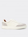 Men's White Leather Sneakers