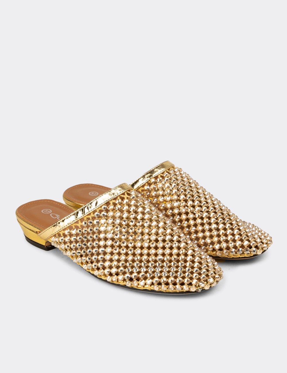 Women's Gold Mules - 26467ZALTC01