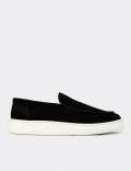 Men's Black Suede Leather Loafers