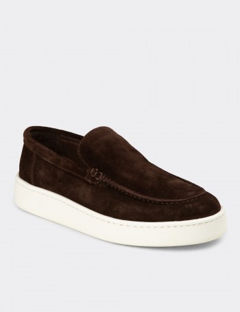 Men's Brown Suede Leather Loafers