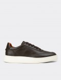 Men's Khaki Leather Sneakers