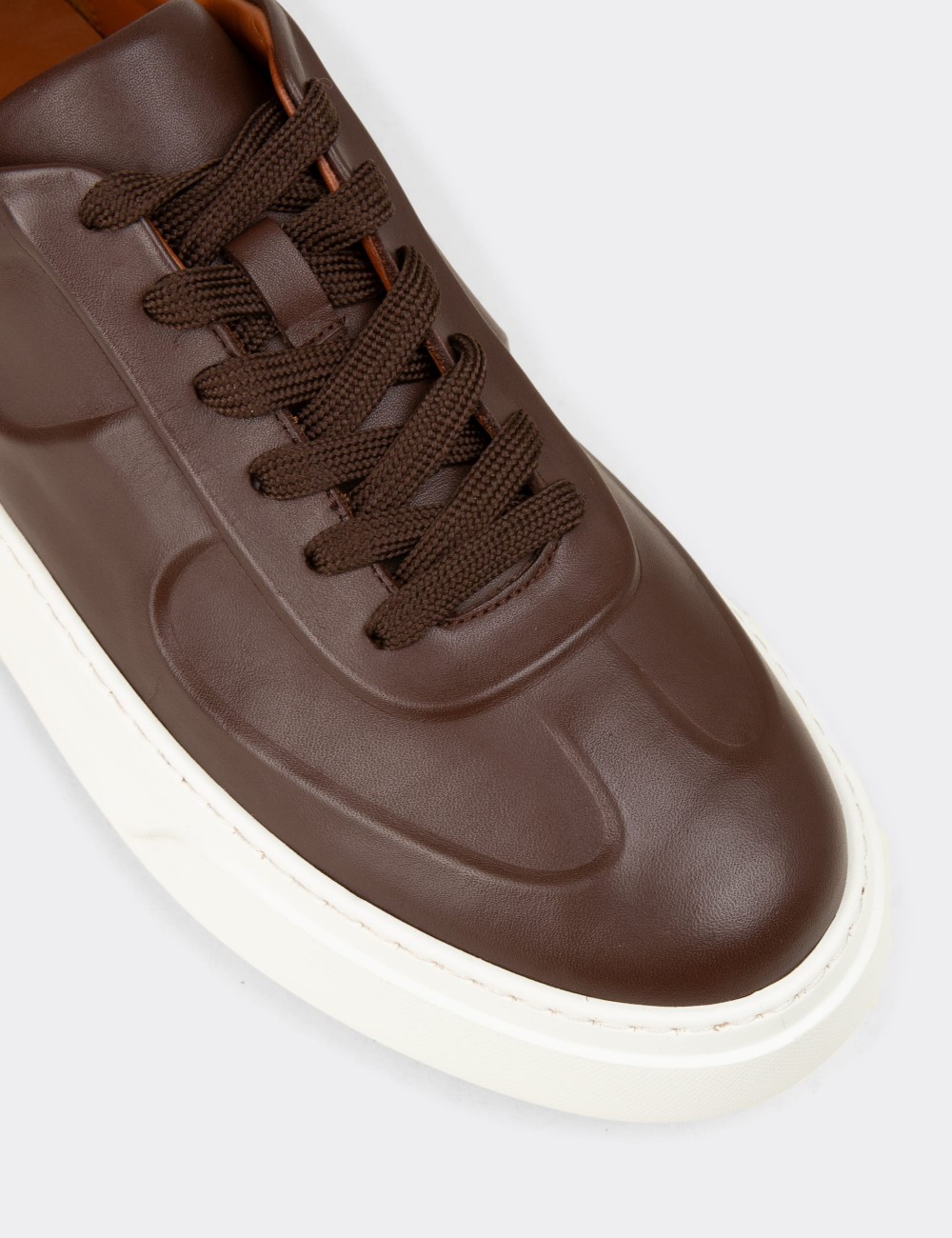 Men's Brown Leather Sneakers - 04601MKHVE01