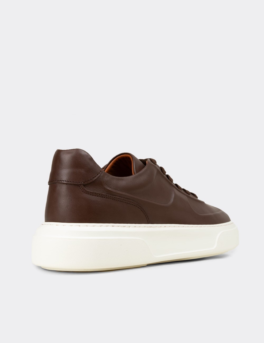 Men's Brown Leather Sneakers - 04601MKHVE01