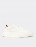 Men's White Leather Sneakers
