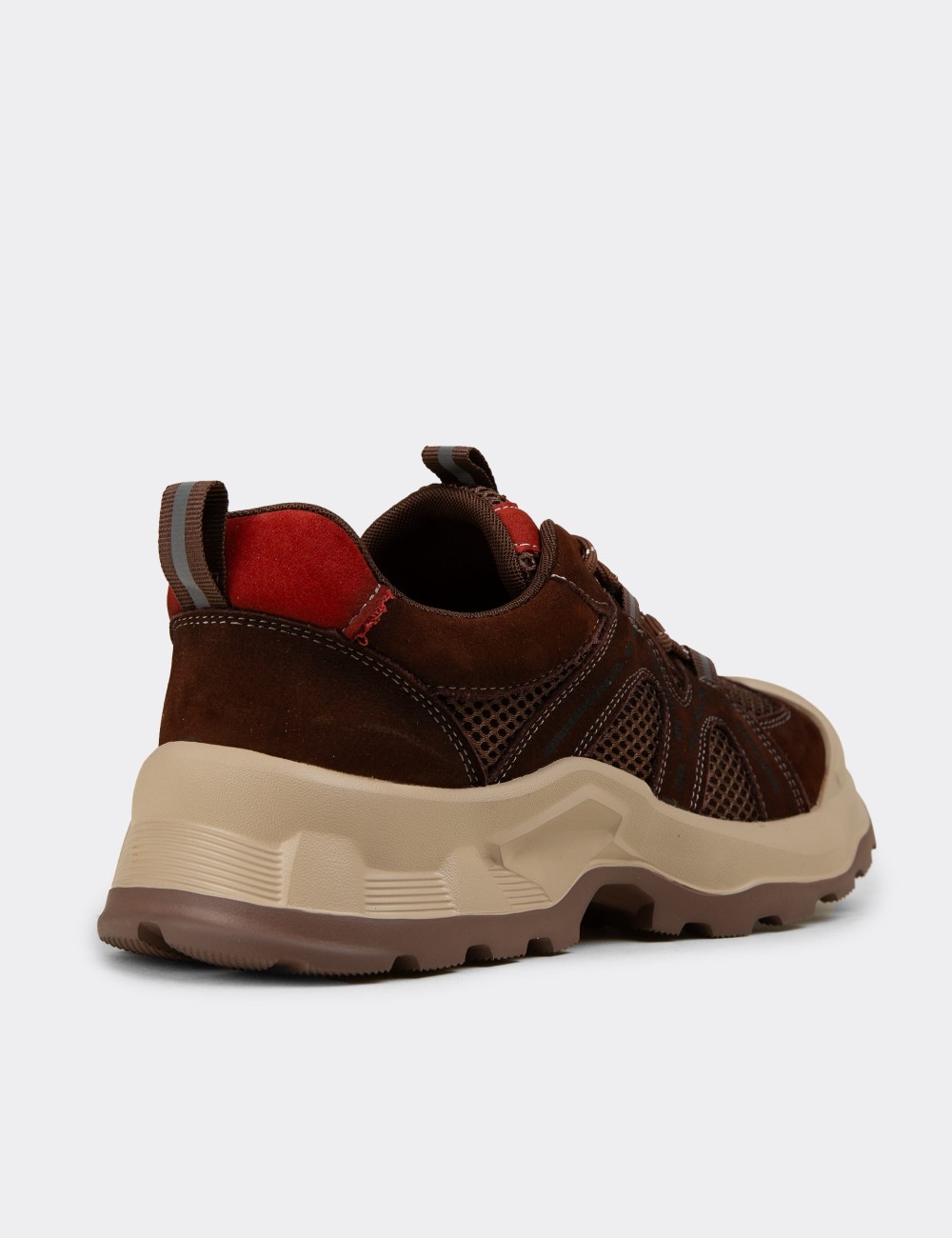 Women's Brown Suede Trainers - 26389ZKHVE01