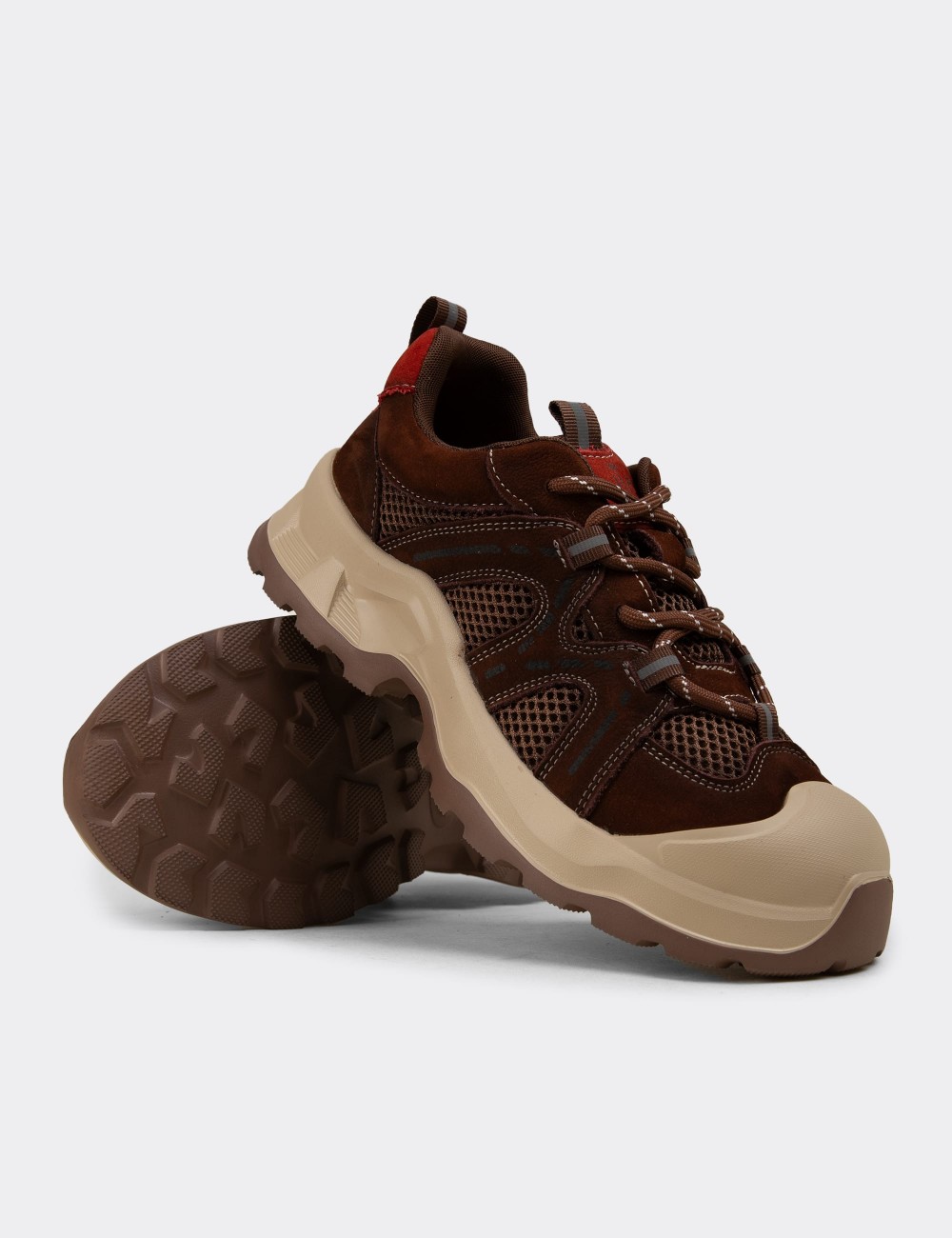 Women's Brown Suede Trainers - 26389ZKHVE01
