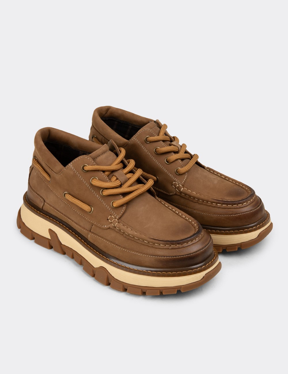 Man Tan Nubuck Calfskin Boots - 25550MTBAC01