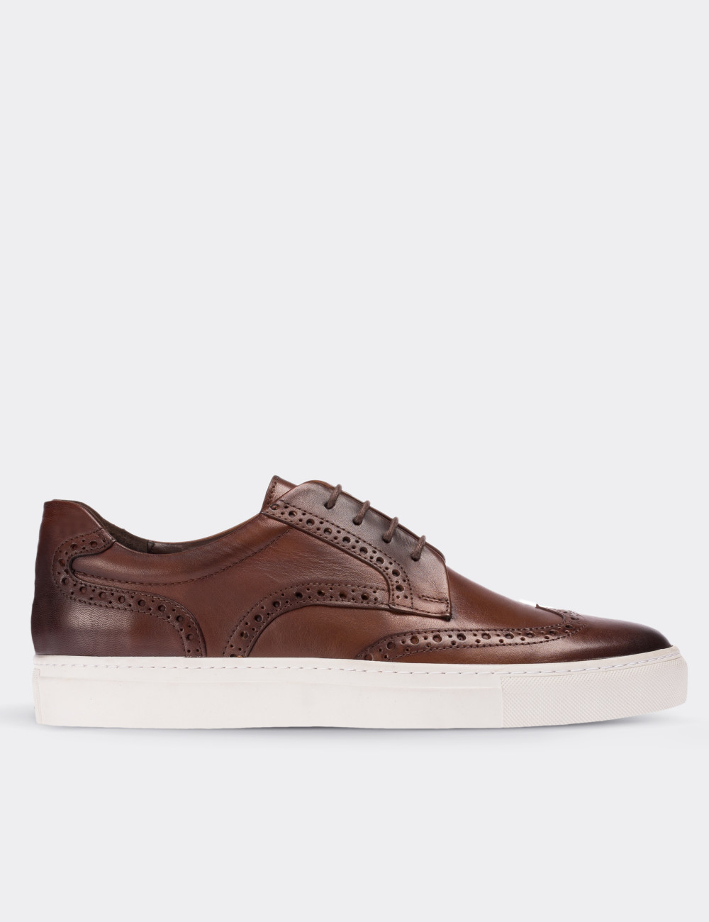 Brown  Leather Sneakers - 01691MKHVC01