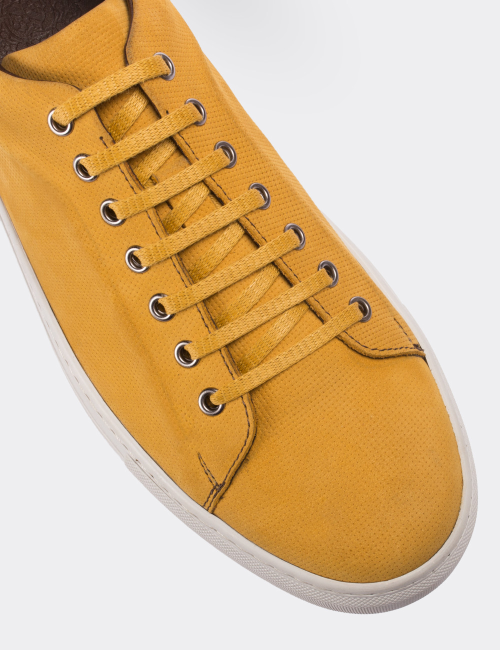 Yellow Nubuck Leather Sneakers - 01669MSRIC01