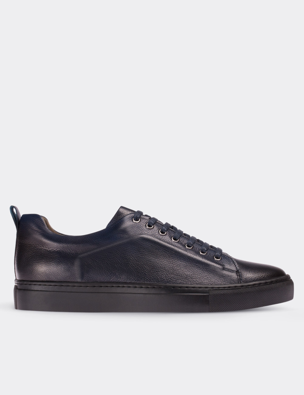 Navy  Leather Sneakers - 01669MLCVC02