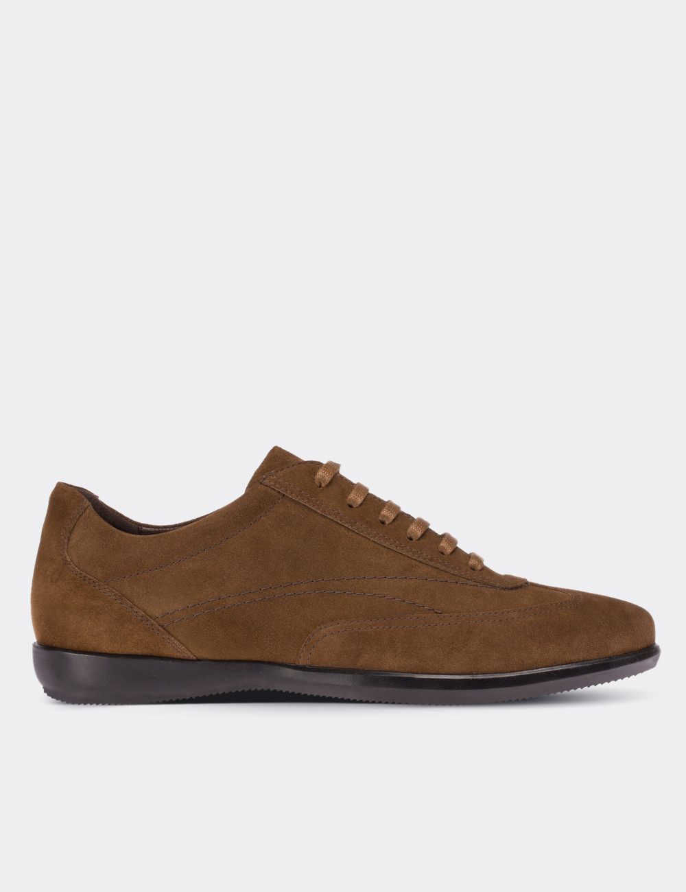 Tan Suede Leather Lace-up Shoes - 00321MTBAC02