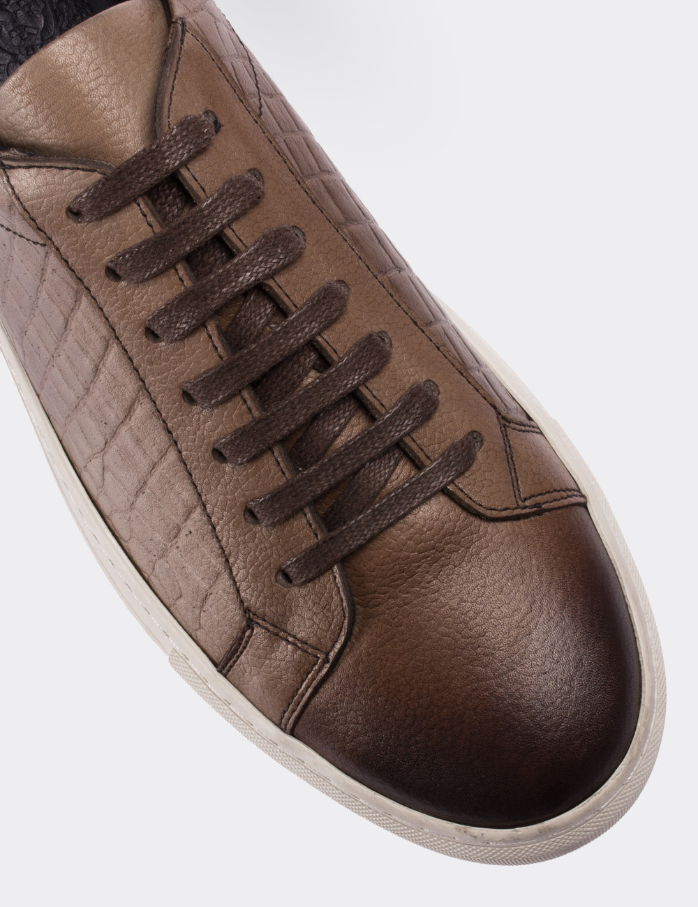 Sandstone  Leather Sneakers - 01681MVZNC01