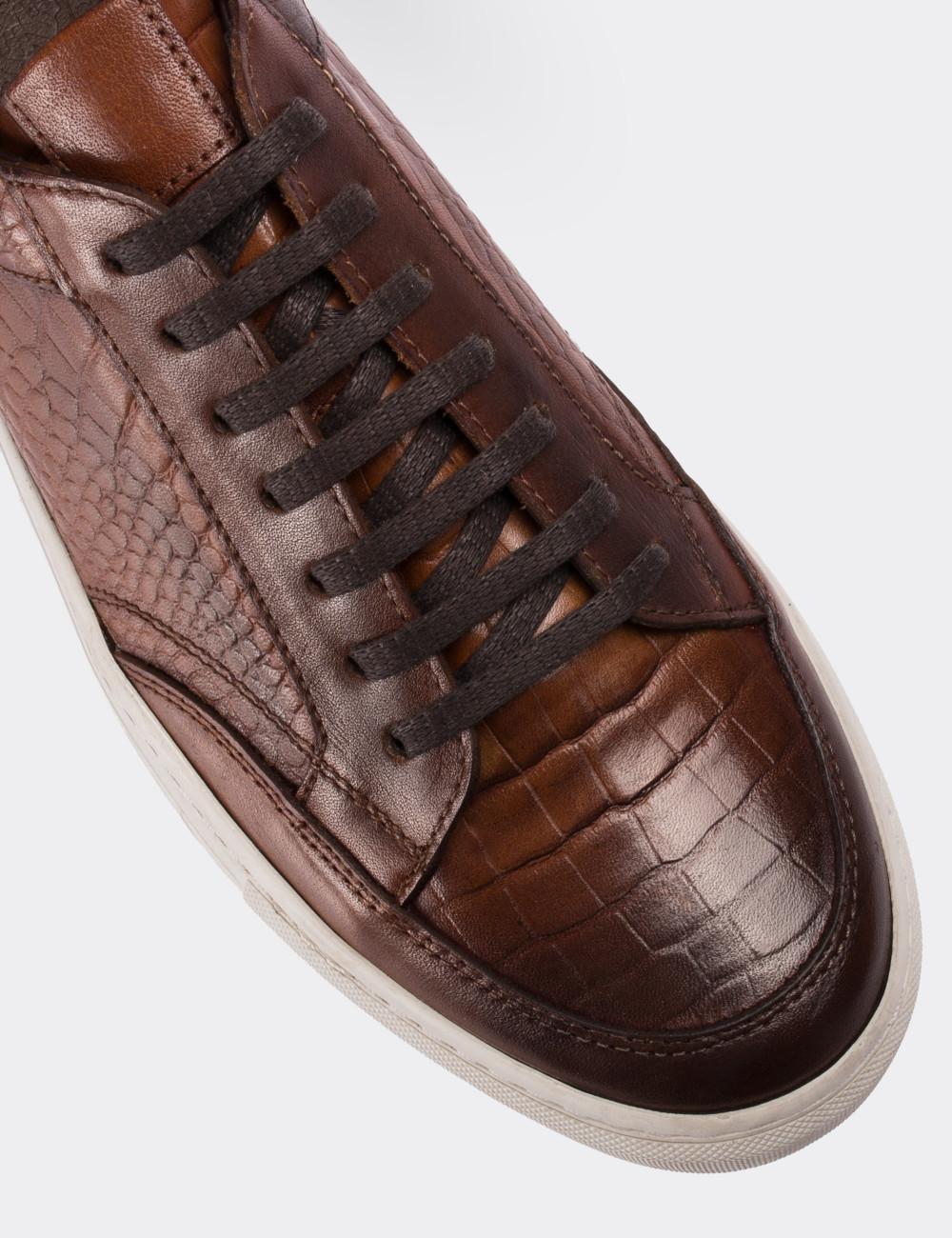 Tan  Leather Sneakers - 01629MTBAC01