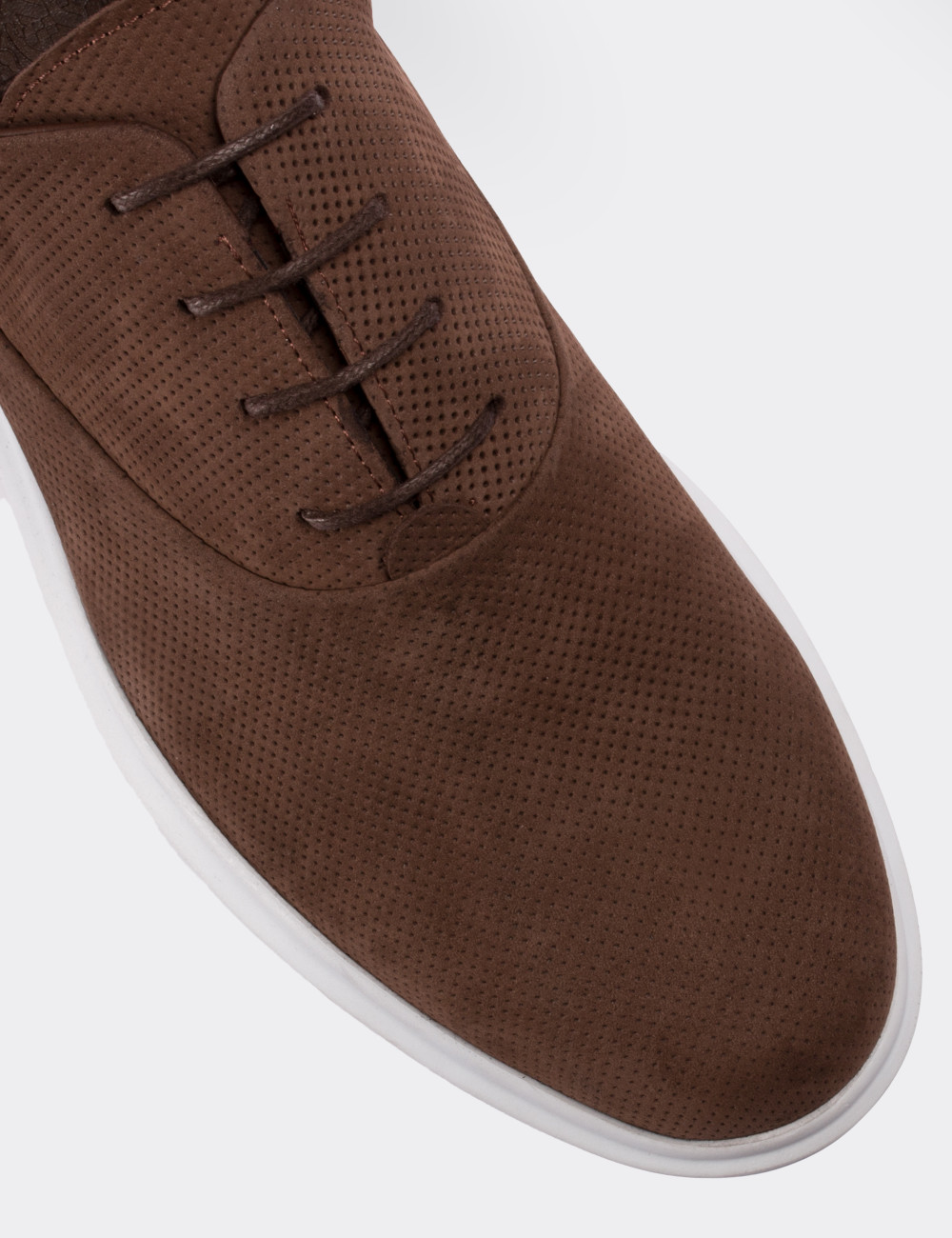 Sandstone Nubuck Leather Lace-up Shoes - 01652MVZNP02