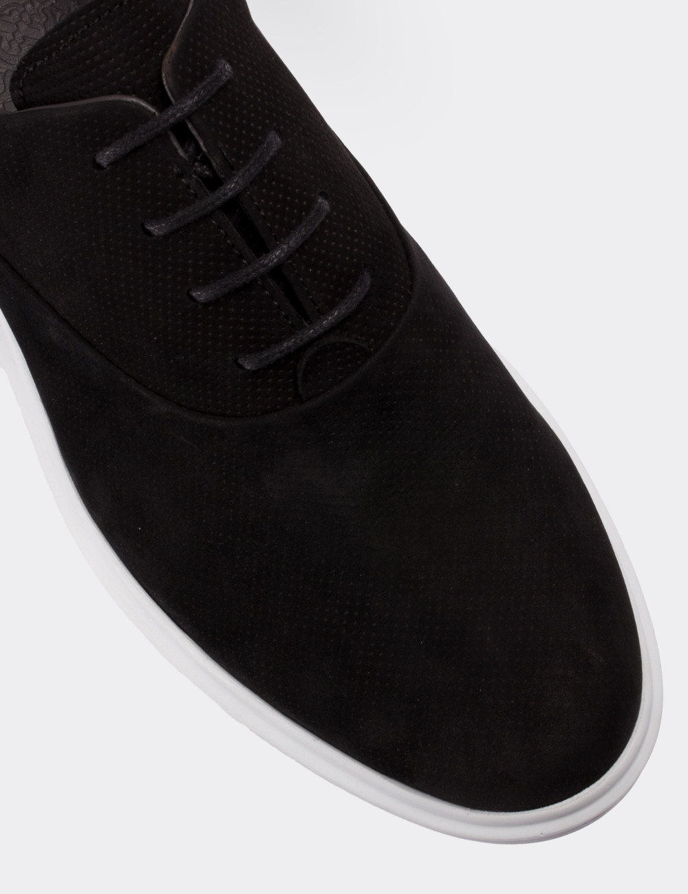 Black Nubuck Leather Lace-up Shoes - 01652MSYHP08