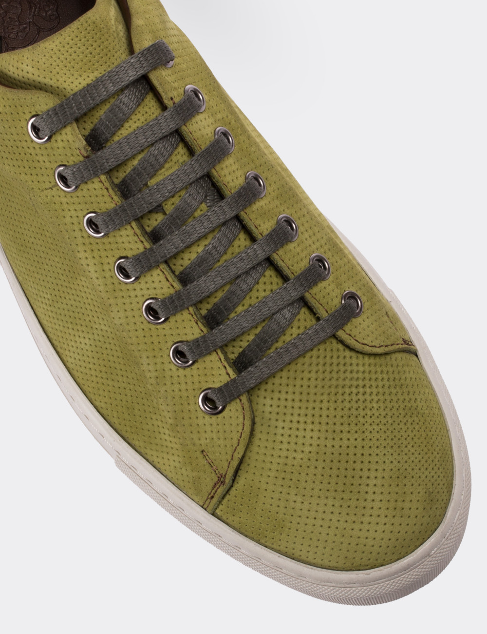Green Nubuck Leather  Sneakers - 01669MYSLC05