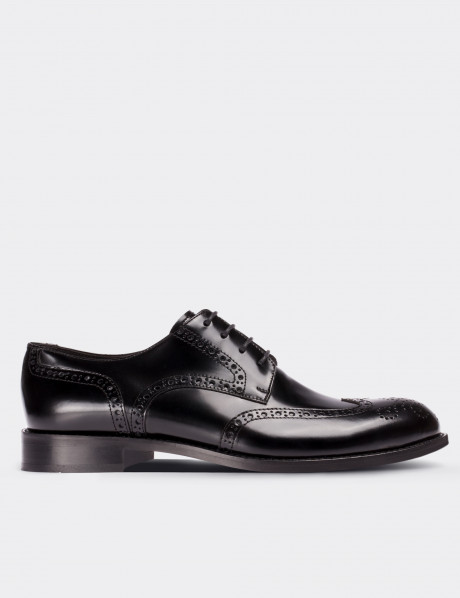 Black  Leather Oxford Shoes