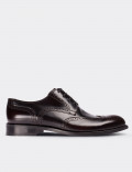 Burgundy  Leather Oxford Shoes