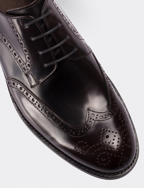 Burgundy  Leather Oxford Shoes