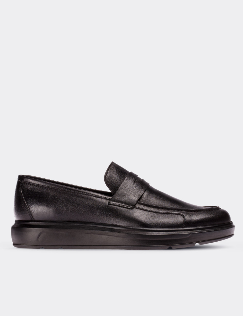 Black  Leather Loafers & Moccasins Shoes - 01564MSYHP05