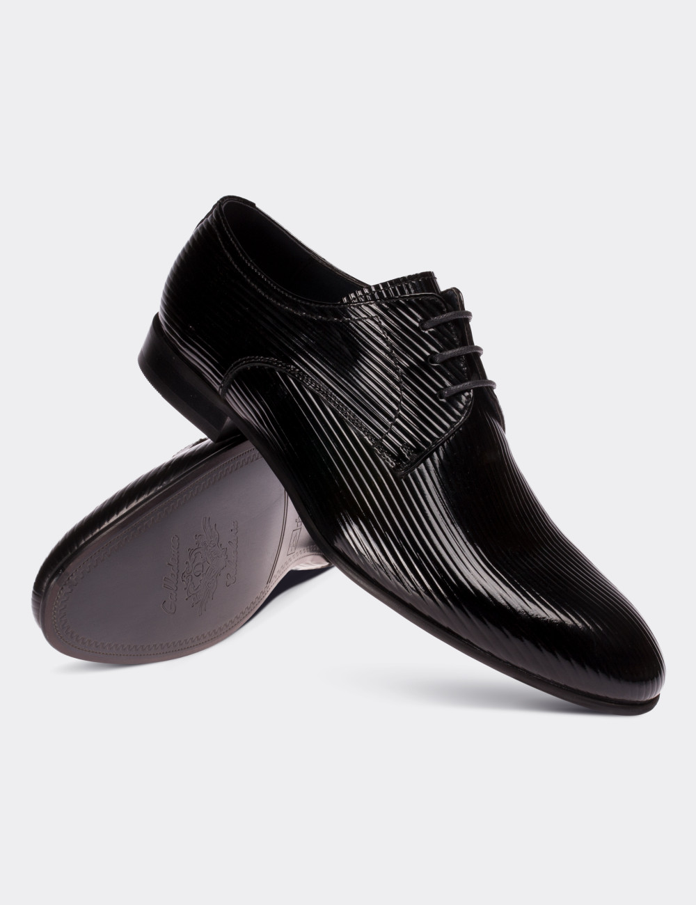 Black Patent Leather Classic Shoes - 00479MSYHM12