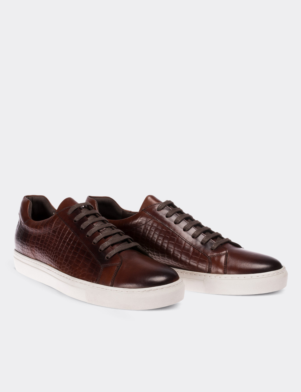 Brown  Leather Sneakers - 01681MKHVC05