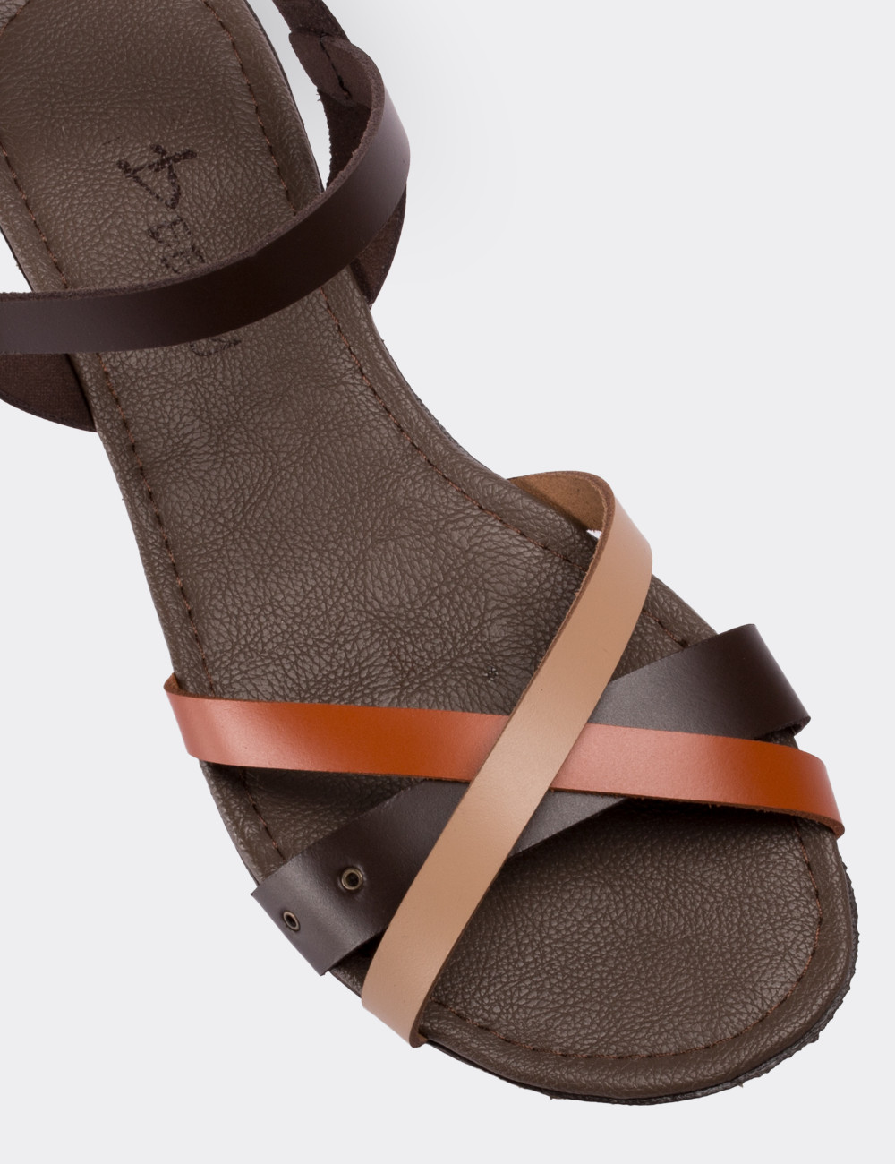 Beige  Leather Sandals - 02015ZBEJC01