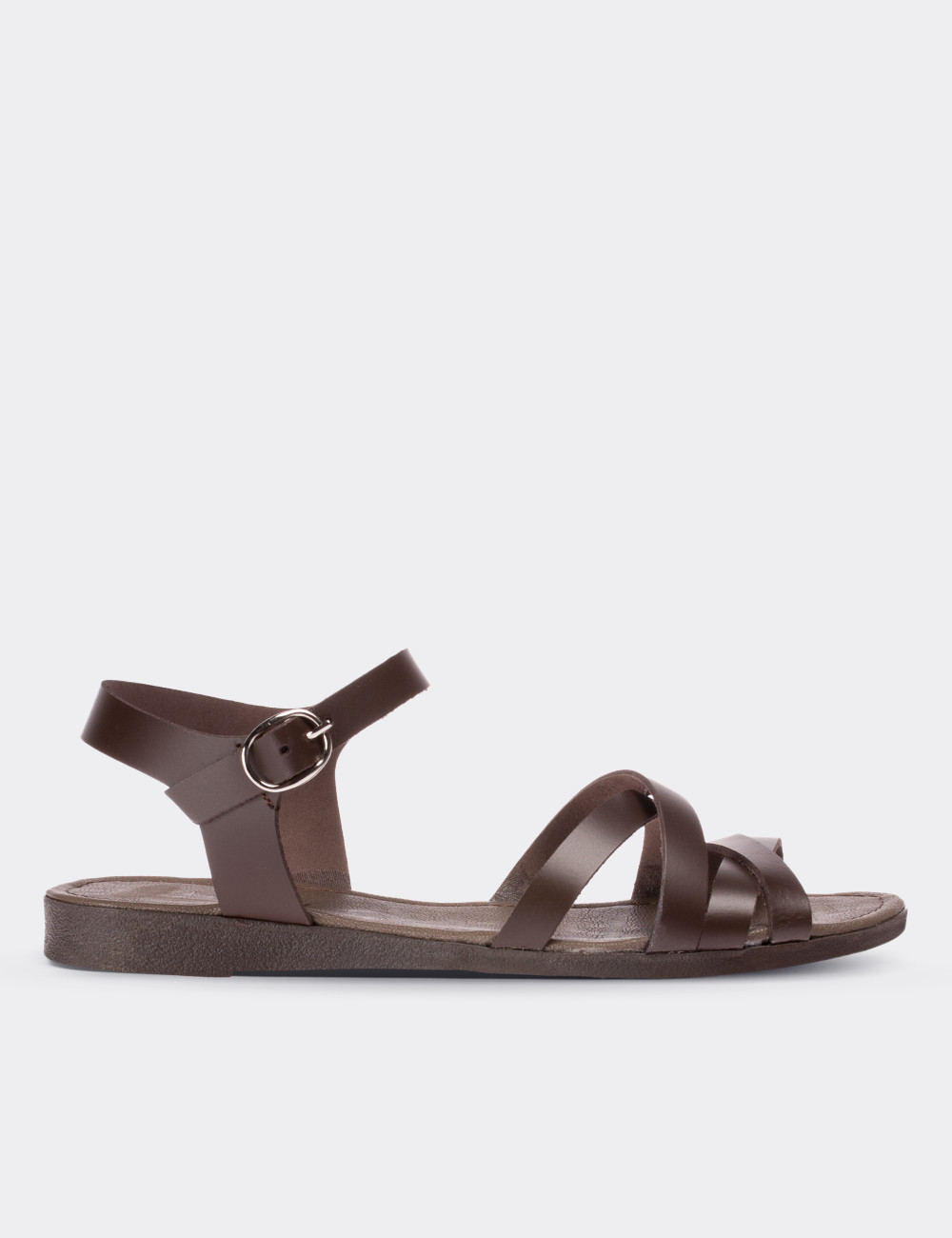 Brown  Leather Sandals - 02016ZKHVC01