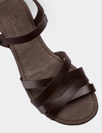 EXTRA SANDAL WHITE MIX BROWN CALFSKIN
