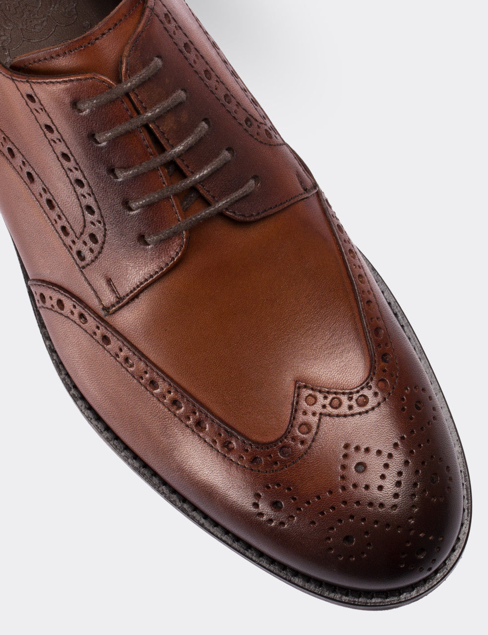 Tan  Leather Classic Shoes - 01696MTBAM01