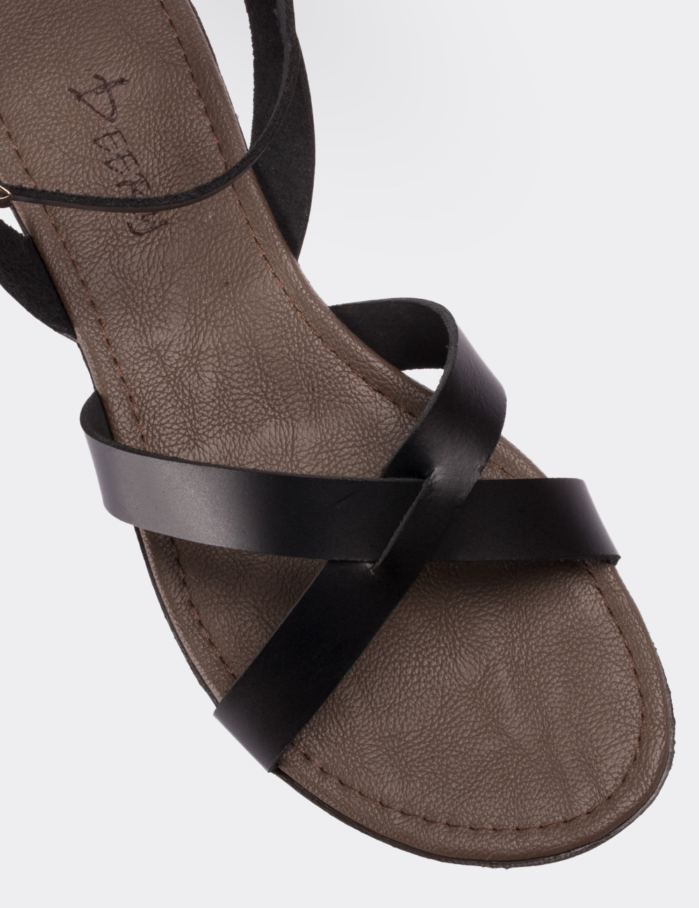 Black  Leather Sandals - 02013ZSYHC01