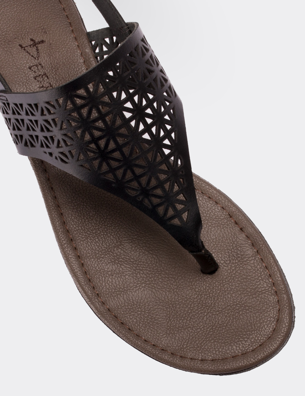 Black  Leather Sandals - 02014ZSYHC01