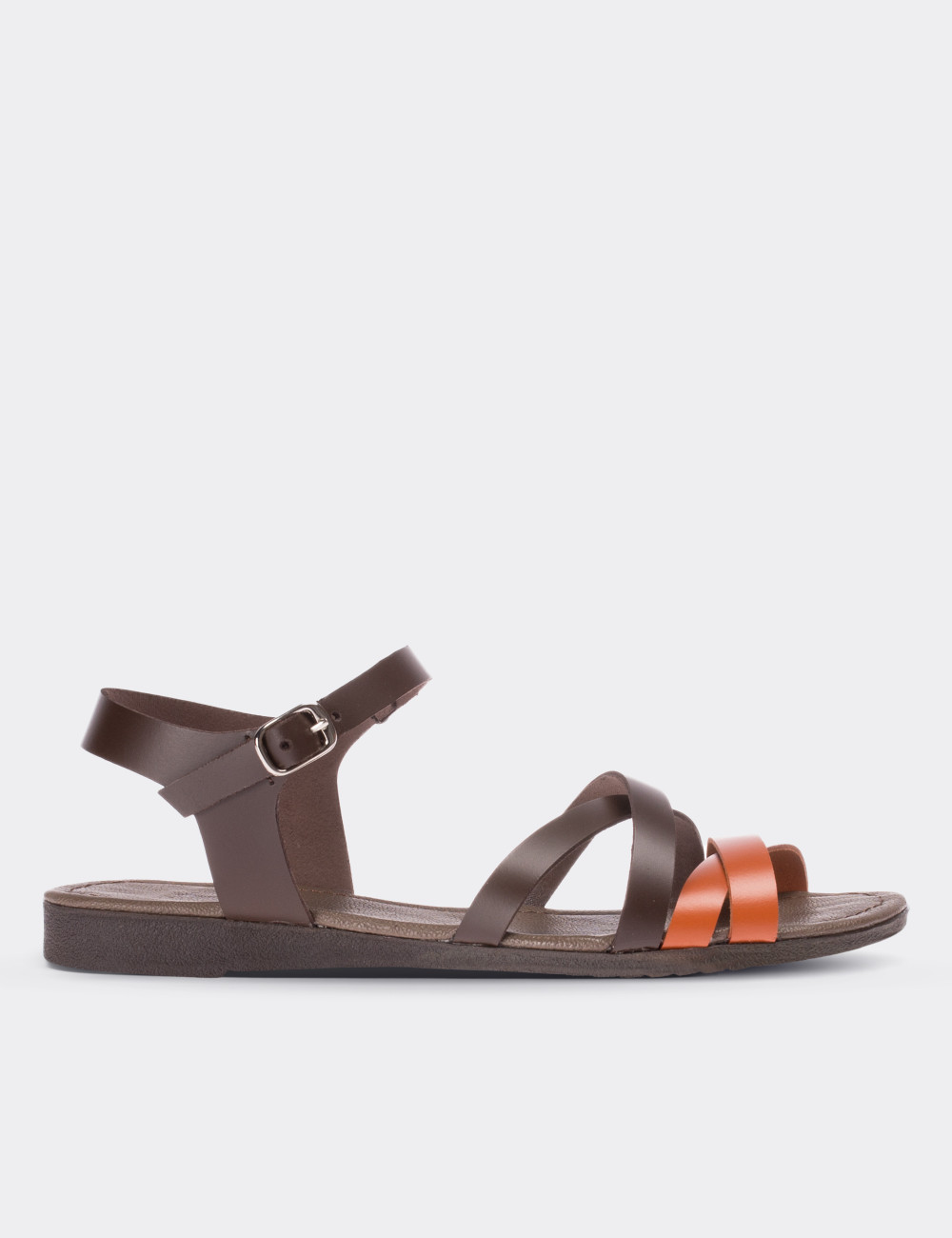 Orange  Leather Sandals - 02016ZTRCC01