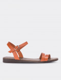 Orange  Leather Sandals