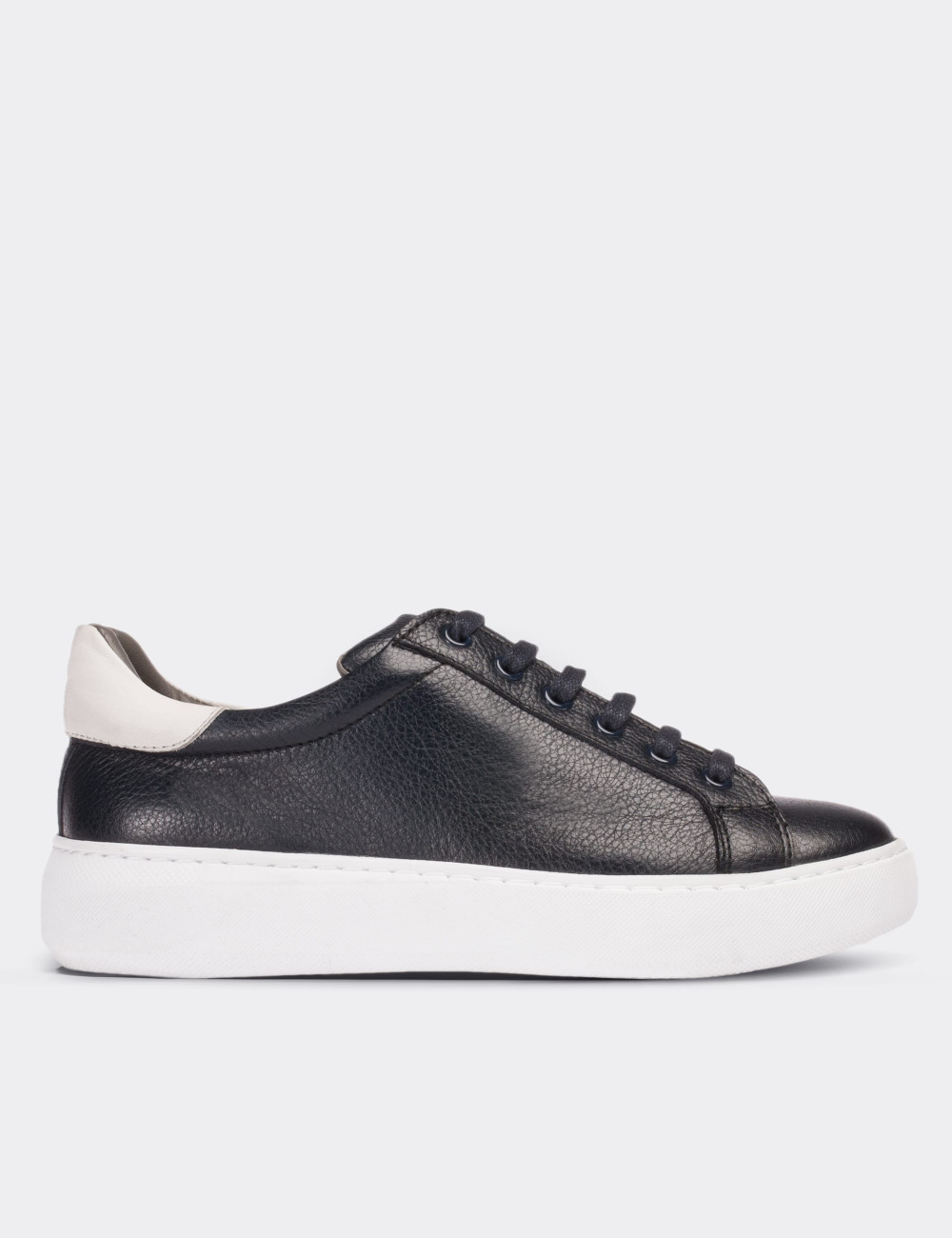 Navy  Leather Sneakers - 01698ZLCVP02
