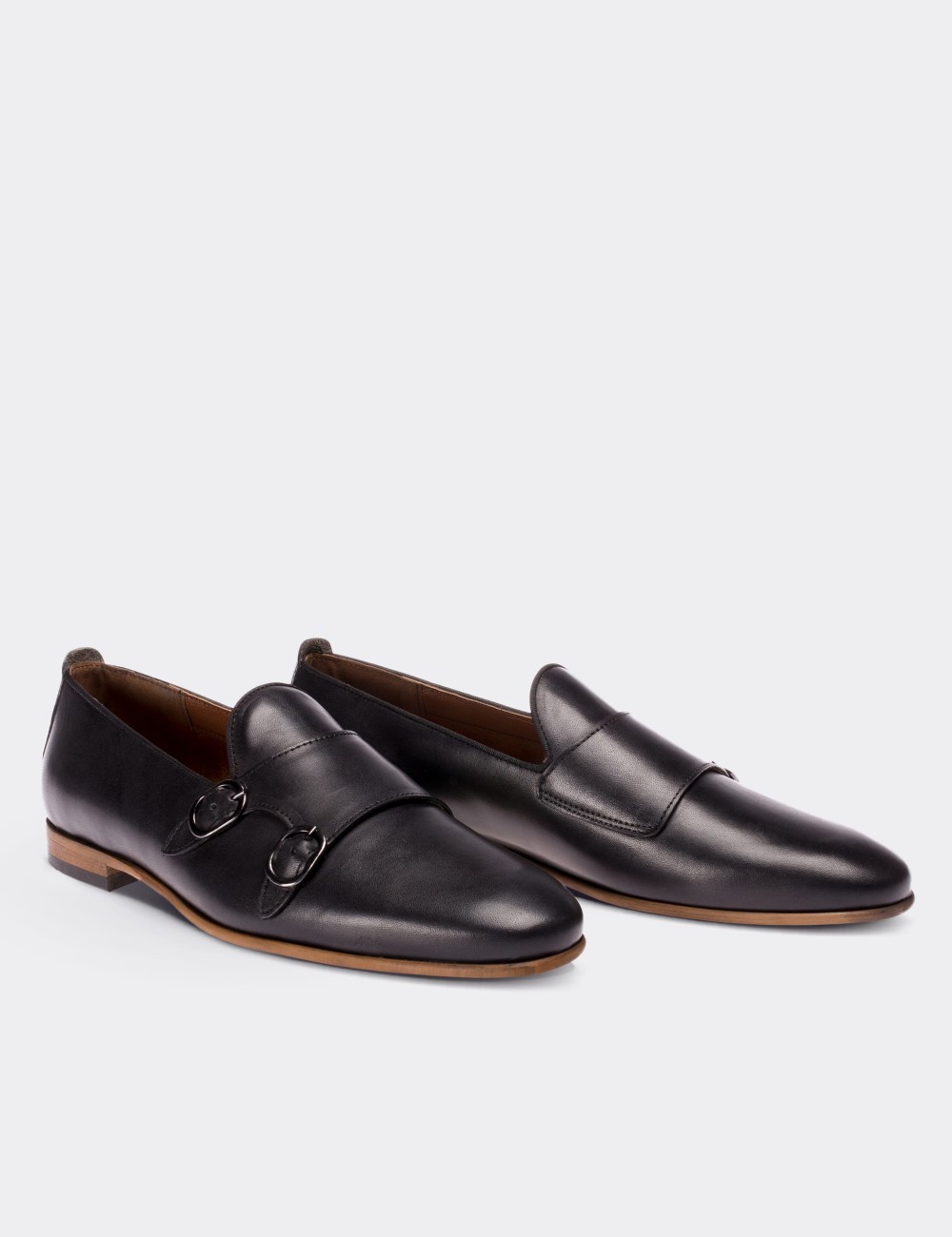Black  Leather Loafers & Moccasins Shoes - 01705MSYHM01