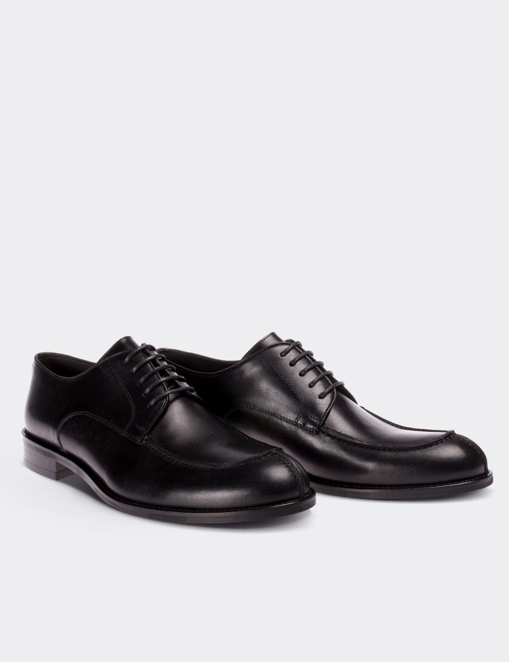 Black  Leather Classic Shoes - 01695MSYHM02