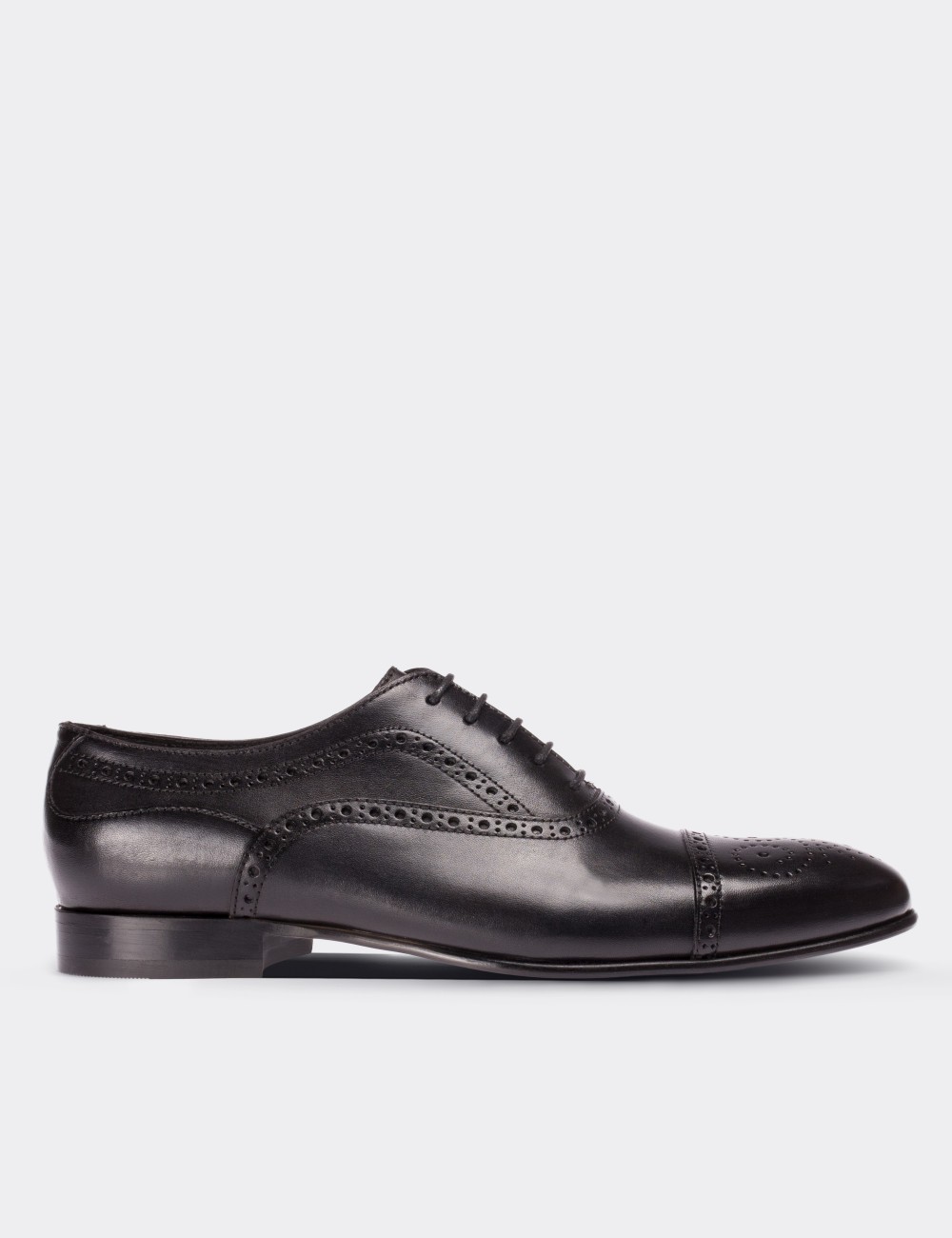 Black  Leather Classic Shoes - 01595MSYHM01