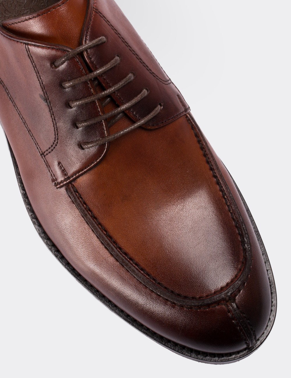 Tan  Leather Classic Shoes - 01695MTBAM01