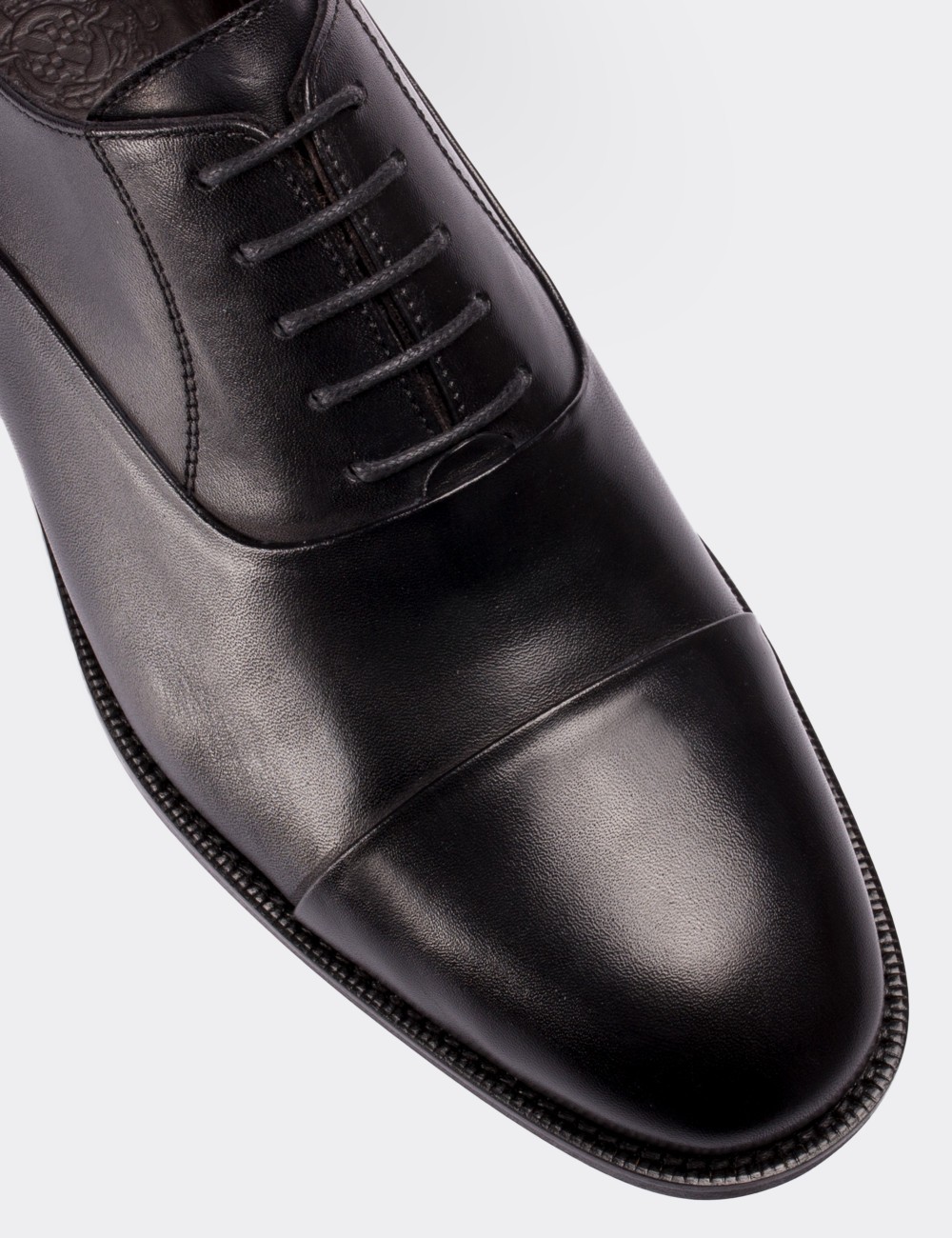 Black  Leather Classic Shoes - 01590MSYHM01