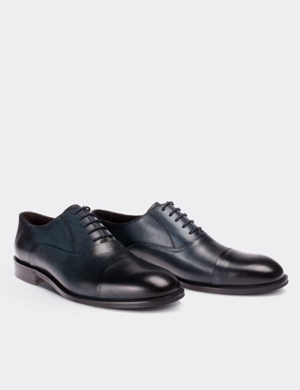 Navy  Leather Classic Shoes - 01590MLCVM01